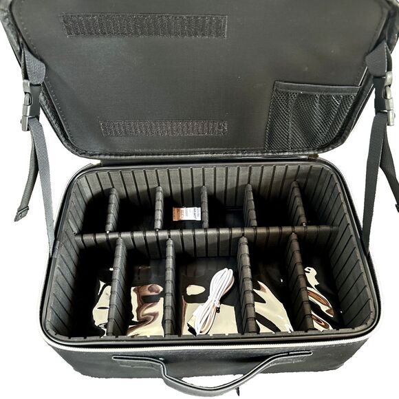 Makeup Train Case w/LED Mirror Professional Travel Cosmetic Bag Makeup Organizer - Picture 4 of 8